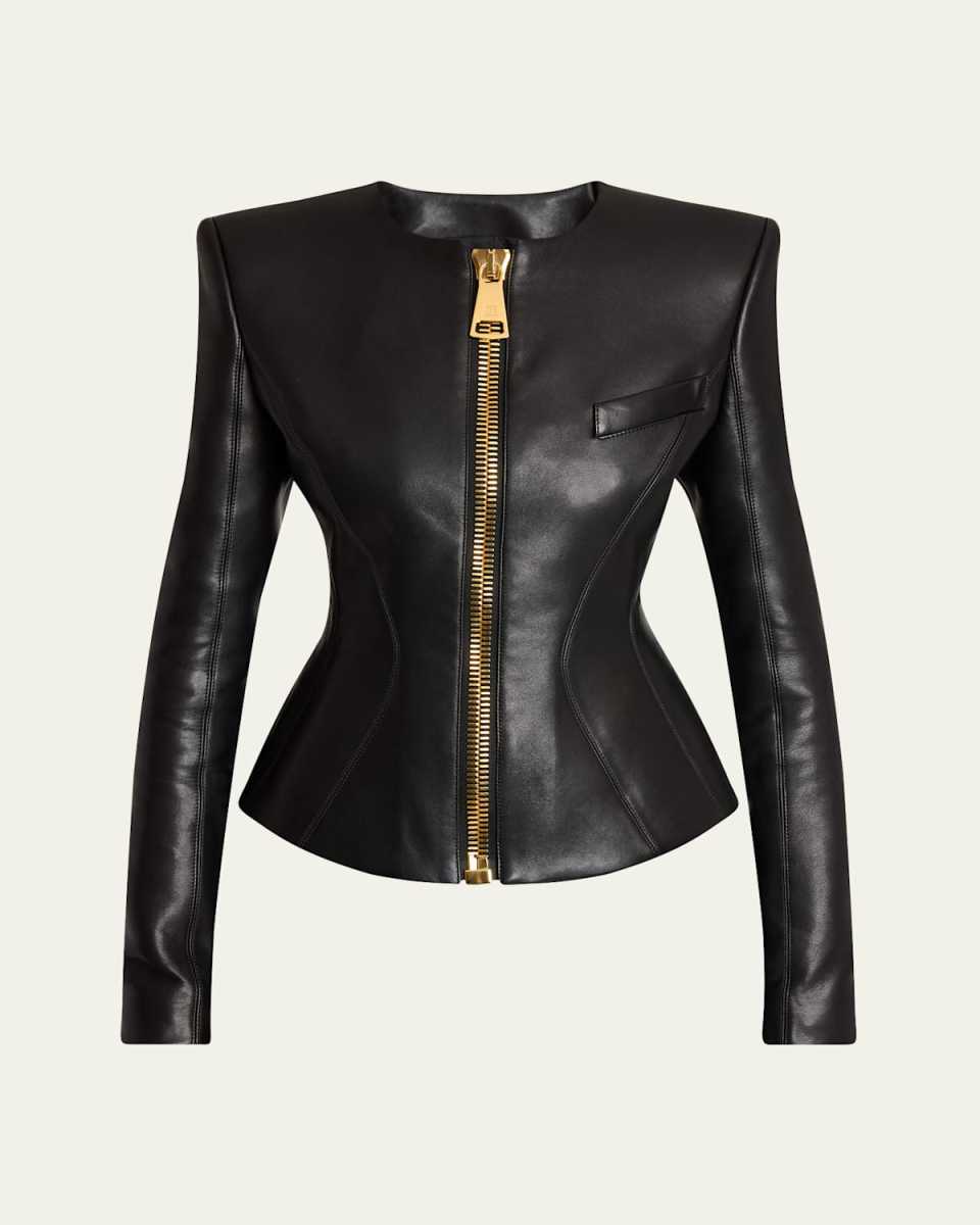 Fitted Lambskin Leather Jacket